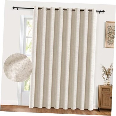  Sliding Door Curtains, Extra Wide 100''W x 84''L (Pack of 1) Butter Cream