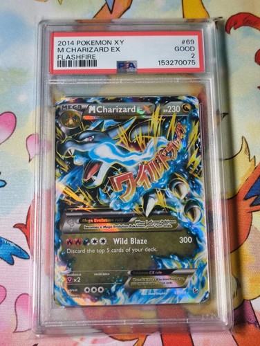PSA 2  2014 Pokemon XY Flashfire M Mega Charizard EX 69/106 Full Art Holo Foil - Foto 1 di 10