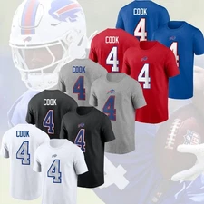 HOT NEW - James Cook #4 Buffalo Bills 2025 Fan Look Name & Number Unisex S-5XL