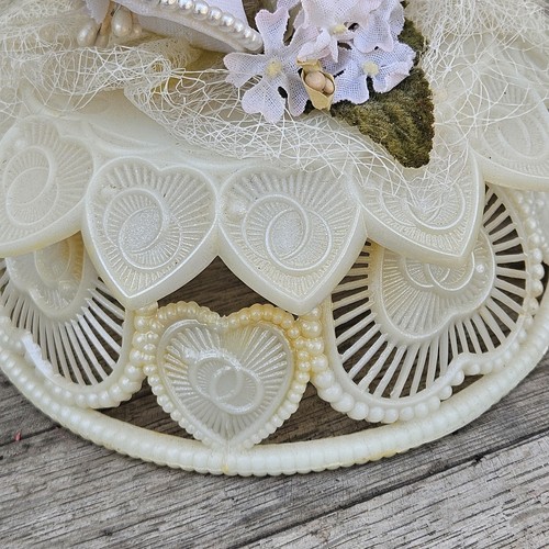 Vintage MCM Wedding Cake Topper Bells Flowers Plastic Mid Century Modern Retro - Picture 4 of 14