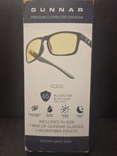 GUNNAR - Solo Computer Glasses with Blue Light Reduction , Amber Lenses - Smoke