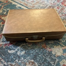 Vintage 30 Cassette Tape Case Holder Brown Briefcase Style Faux Leather USA