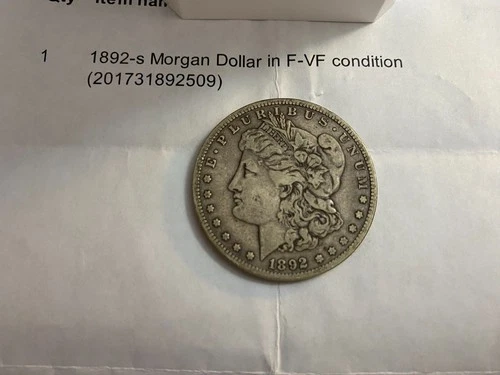 1892-S Morgan $1 – F-VF Circulated – Key Date San Francisco Mint