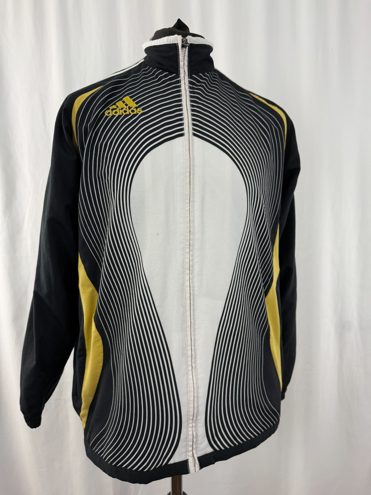 Adidas Mens Track Jacket Black White Yellow XL 46-48 in Philippines 2006 rare image 9