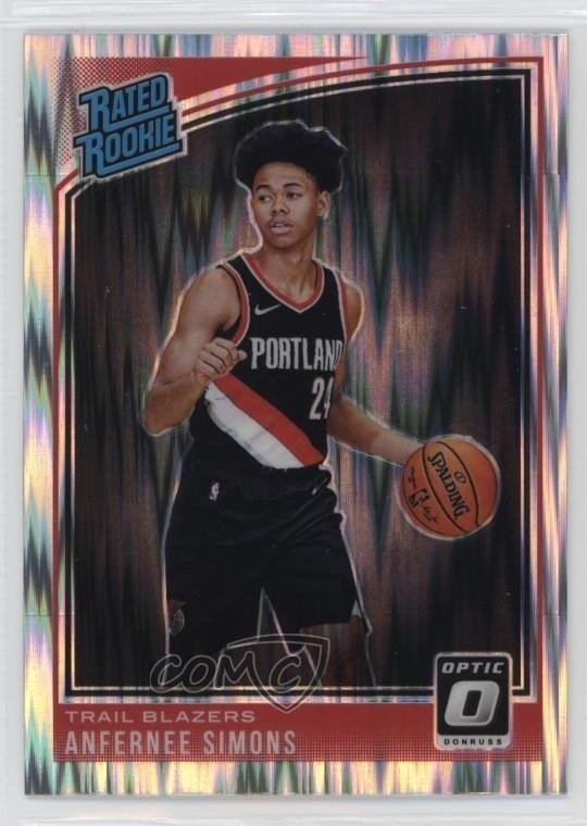2018-19 Panini Donruss Optic Rated Rookie Shock Prizm Anfernee Simons #186 3pu