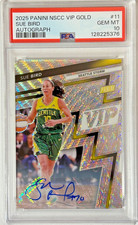 2025 VIP GOLD PACK SILVER/BLUE WAVE PRIZM AUTO SUE BIRD HOF #04/10 PSA 10 POP 1