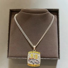Denver Broncos Super Bowl 50 2015 Champions Pendant Necklace
