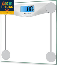 High Precision Digital Bathroom Scale with Blue LCD Display, 400 lbs