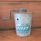 Vintage Jiffy Hand Crank 2 Quart Galvanized Metal Ice Cream Maker