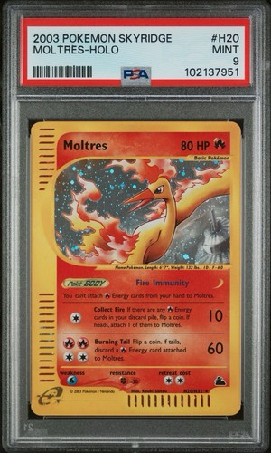 PSA 9 2003 POKEMON SKYRIDGE MOLTRES HOLO H20