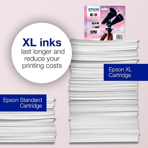 Epson 502XL Yellow Binoculars, High Yield Genuine Ink Cartridge Yellow XL High C - Zdjęcie 2 z 9