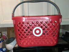 Target Full Size Basket Gray Handle Red Bullseye Logo Shopping   Sold seperatly