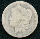 1882-CC Morgan Silver Dollar $1 Fair / About Good
