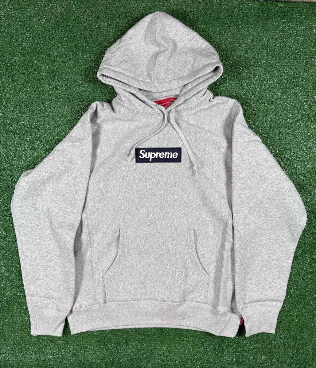 Supreme Box Logo Hooded Sweatshirt Heather Grey Size Medium FW25