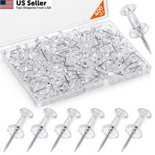 400 Pcs Push Pins Tacks, Thumb Tacks for Wall, Clear Plastic 400 pack,