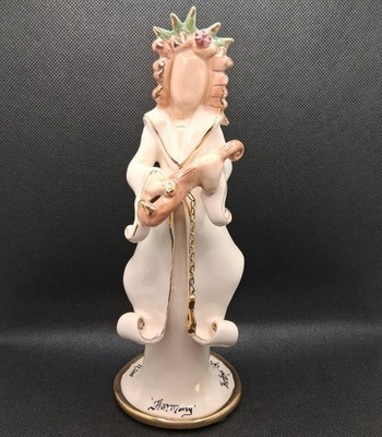 2001 Blue Sky Clayworks Harmony-Mandolene Angel Candlestick by Heather Goldminc