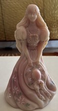 Limited Edition Fenton Glass Burmese Girl Southern Belle 8” Figure Signed Miller