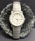 Timex White Dial Silver Tone Band Vintage Watch (New Battery Installed)