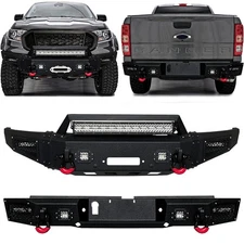 Vijay For 2019-2023 Ford Ranger Front or Rear Bumper with D-Rings and LED Lights