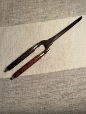 Antique Vintage Curling Iron Hair Tool Surge Bros Acier Wood Handles