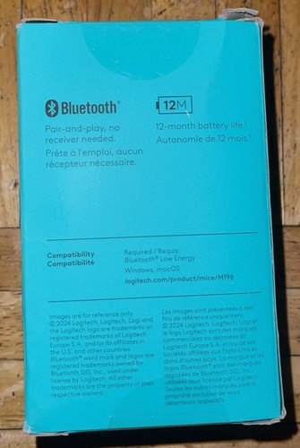 Logitech M196 Wireless Bluetooth Mouse 1000dpi 2 Buttons Windows/macOS/ChromeOS - Picture 2 of 2
