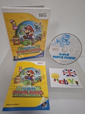 Super Paper Mario Nintendo Wii Spiel mit Handbuch sauber Disc getestet UK PAL 