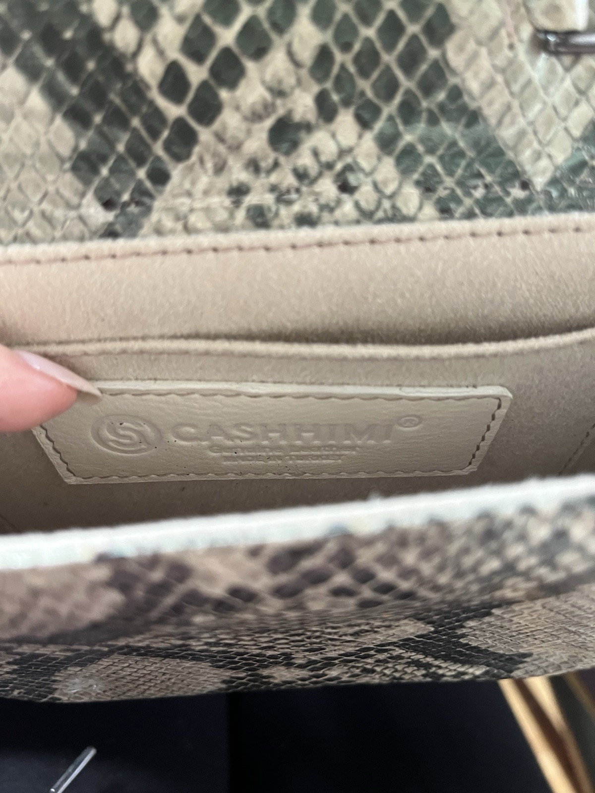 Authentic CASHHIMI Black and White Python Embosse… - image 15