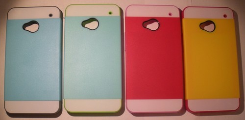 MULTI TONE HYBRID SKIN CASE COVER FOR HTC ONE M7 2013 PHONE