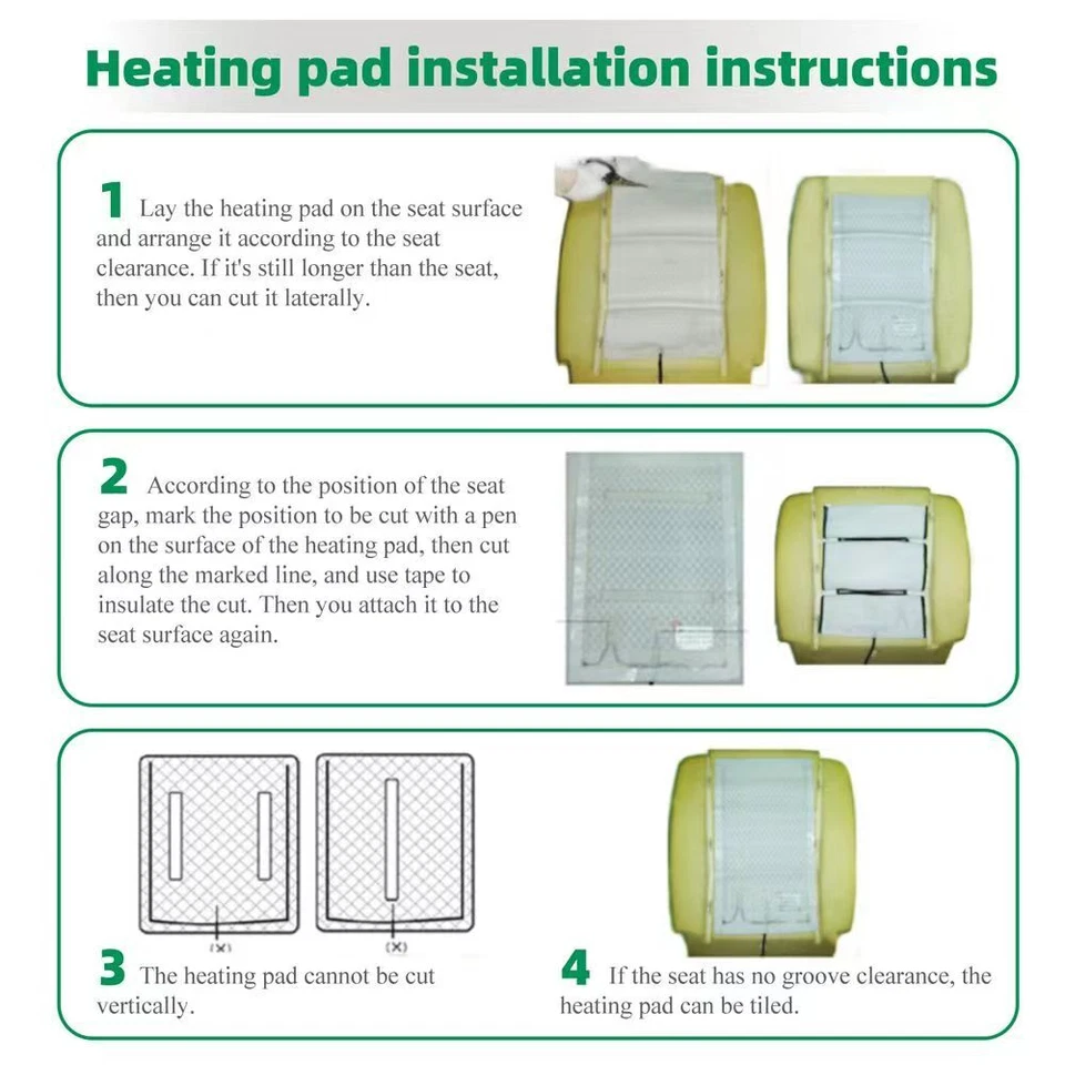 Almofada de assento aquecedor carro universal 12V interruptor redondo fibra de carbono 5 níveis 4 peças - Imagem 3 de 4