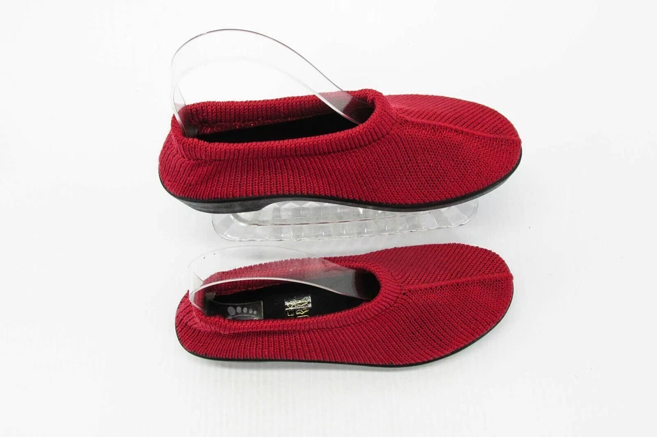 Spring Step Women Shoe Tender Size 7.5M Red Stretch Knit Flat Pre Owned xq - Image 2 of 4