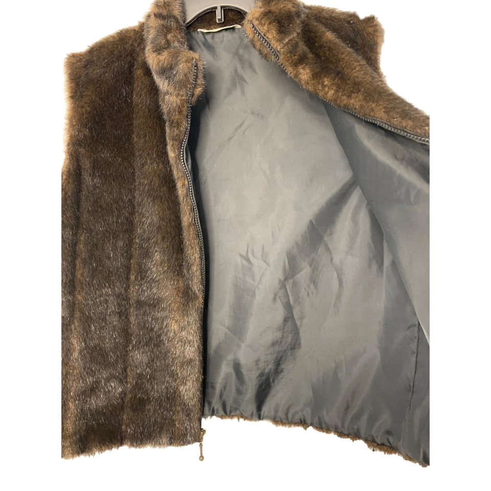 Chaleco de piel sintética Preston & York vintage con cierre de cremallera talla grande 7250 Foto 4 de 4