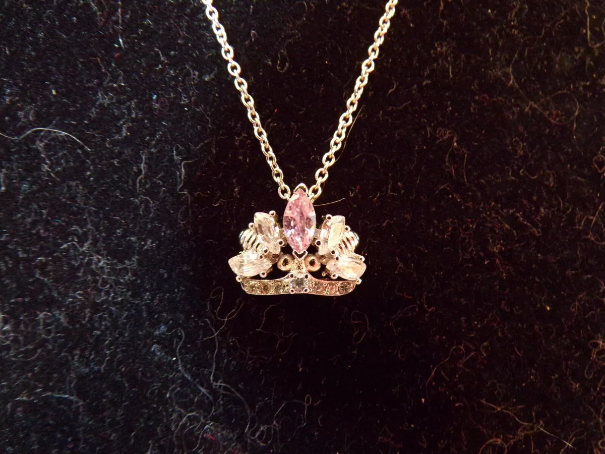 NIB SWAROVSKI #5501076 BEE A QUEEN Pink Crown Pendant Necklace