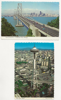 82/189 AK SAN FRANCISCO OAKLAND BAY BRIDGE-SEATTLE THE SPACE NEEDLE PHOTO ELISS