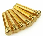 Genuine Solid Brass Pin Gold Plated set 6 for Acoustic Guitar Bridge String Peg