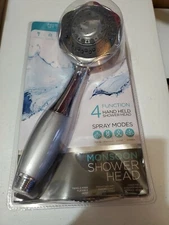 Bath Bliss 4 Invigorating Spray Modes Monsoon Shower Head & Mounting Bracket New
