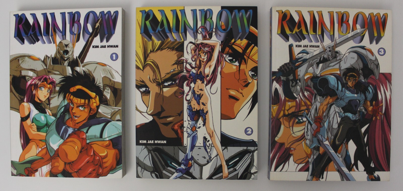 Juego completo de cómics Rainbow Mahnwa 1996 (3 volúmenes) Kim Jae Hwan blanco y negro idioma francés