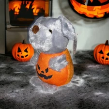 Pumpkin Dog Puppy Stuffed Plush Stuffed A&A Global Industries Halloween Fall 8”