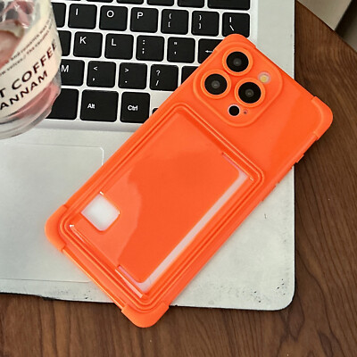 Shockproof Drop-proof TPU Case with Card Slot For iPhone 16 Pro Max 15 14 13 12