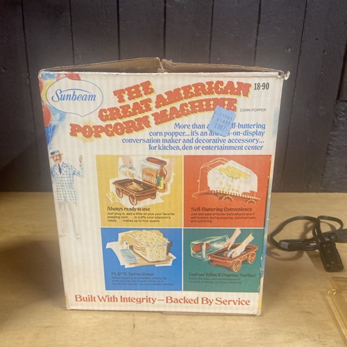 Vintage 1976 Sunbeam Great American Popcorn Machine Wagon Corn Popper #18-90 - Picture 6 of 9