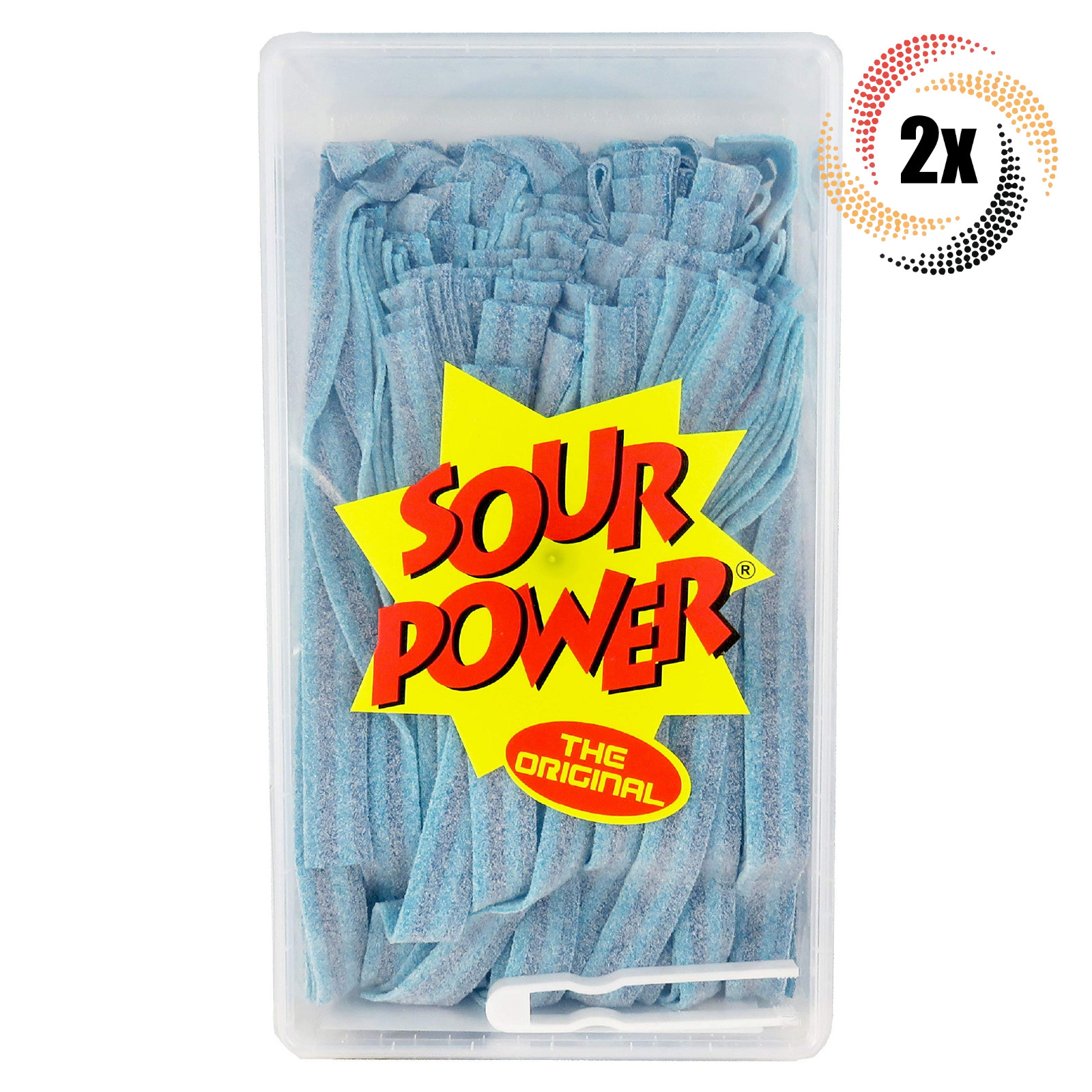 2 упаковки конфетных лент Sour Power Berry Blue со вкусом ягод | 144 ленты в упаковке | 2,5 фунта