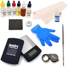 Gold Silver Gemstone Solution Testing KIT LOUPE Electronic Scale Files Stone...
