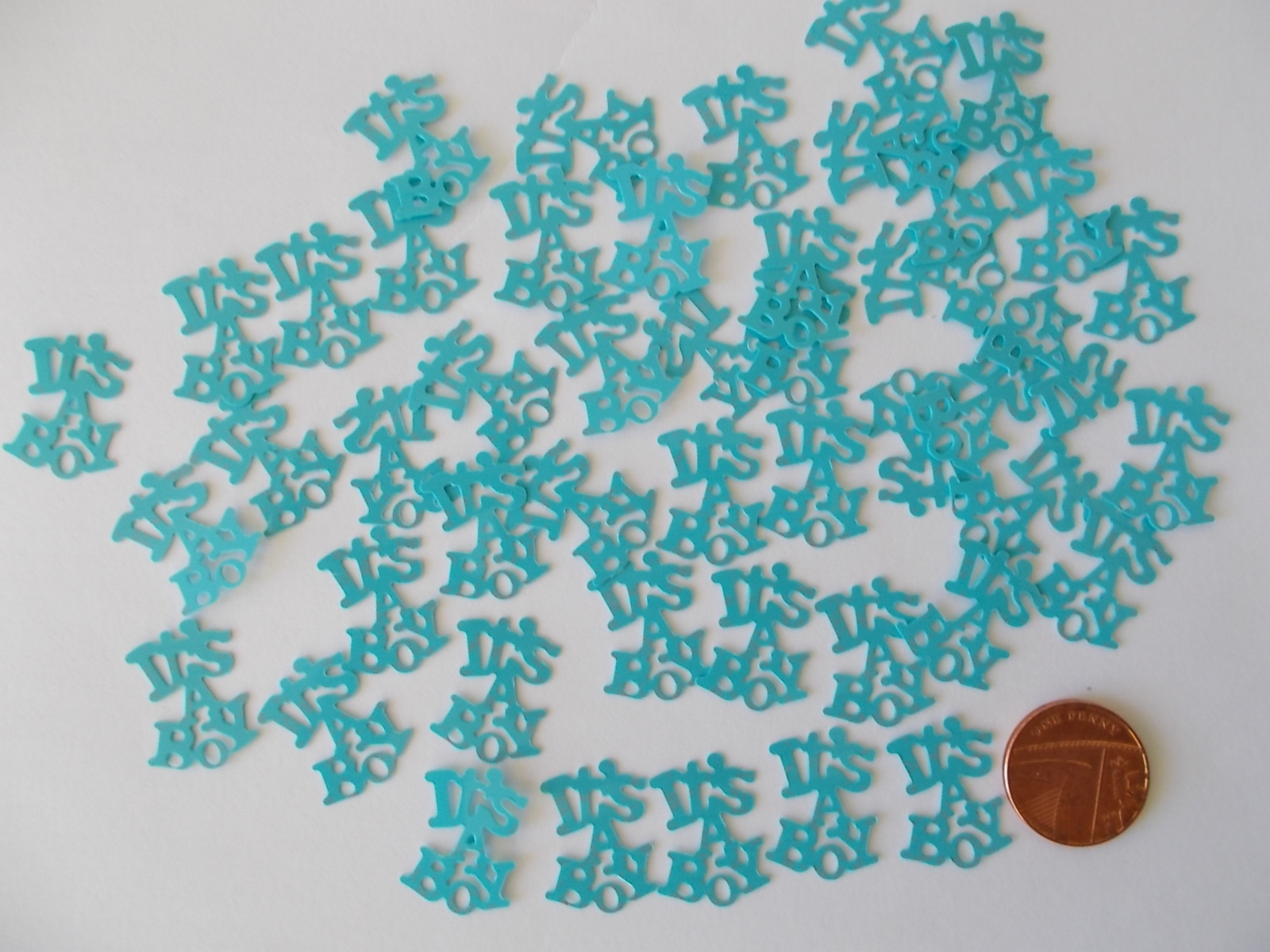 50 BLUE ITS A BOY BABY SHOWER CONFETTI TABLE SPRINKLES DECORATIONS eBay