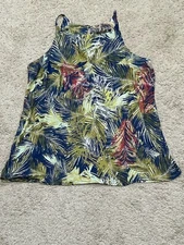 Renee C Womens Shirt Size Medium Multicolor Floral Print Lightweight Flowy