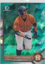 2022 Bowman Chrome Green Sapphire Aqua Dauri Lorenzo 18/99 Houston Astros