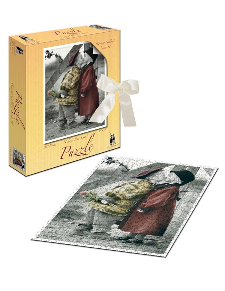 KIM ANDERSON ジグソーパズル 完成品 NEW KIM ANDERSON 550 PIECE JIGSAW PUZZLE CLOSE YOUR EYES KISSING