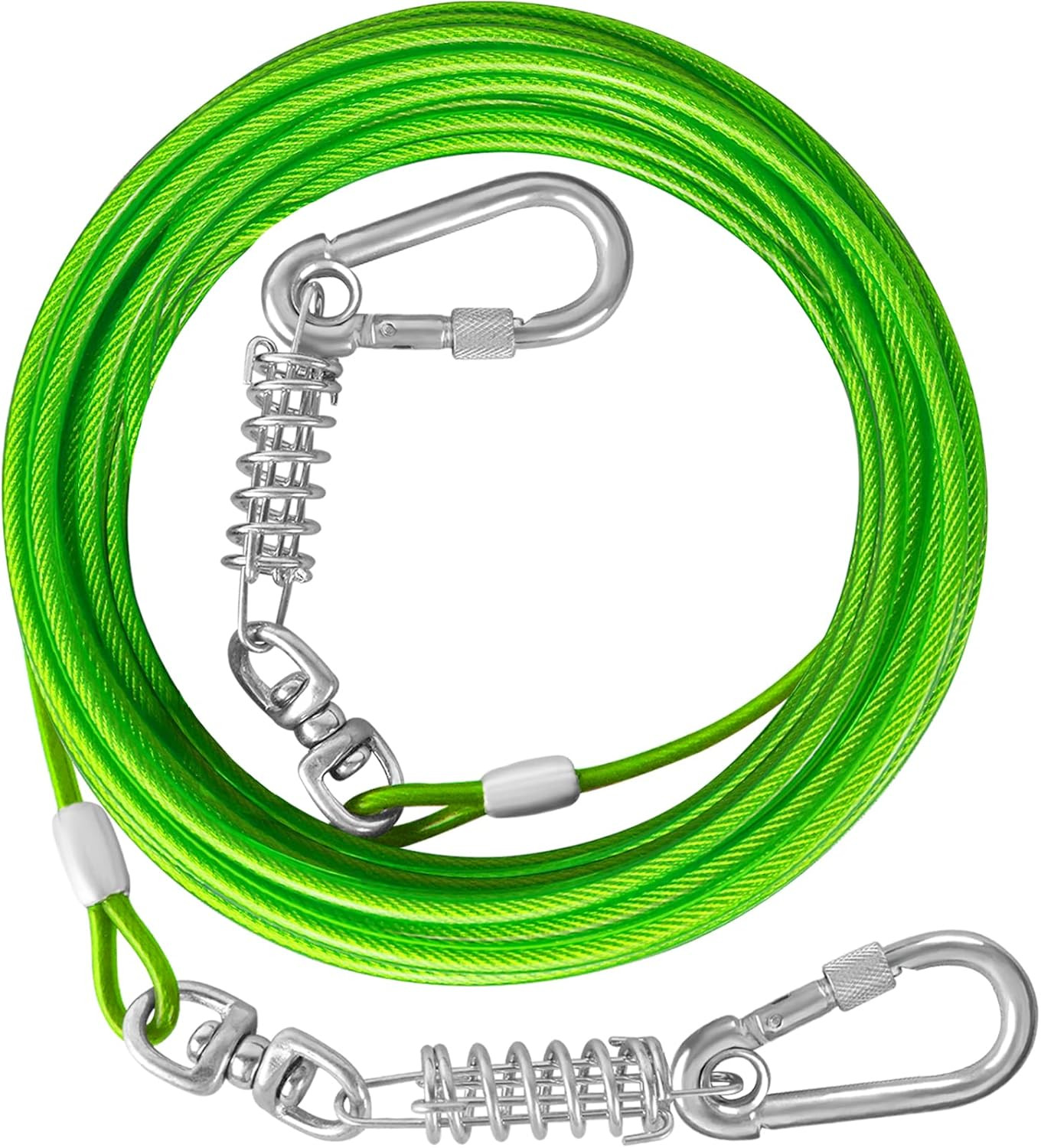 Dog Tie Out Cable 10/15/20/25/30FT Dog Run Cable Rosy Pink/Blue/Purple/Silver/Re