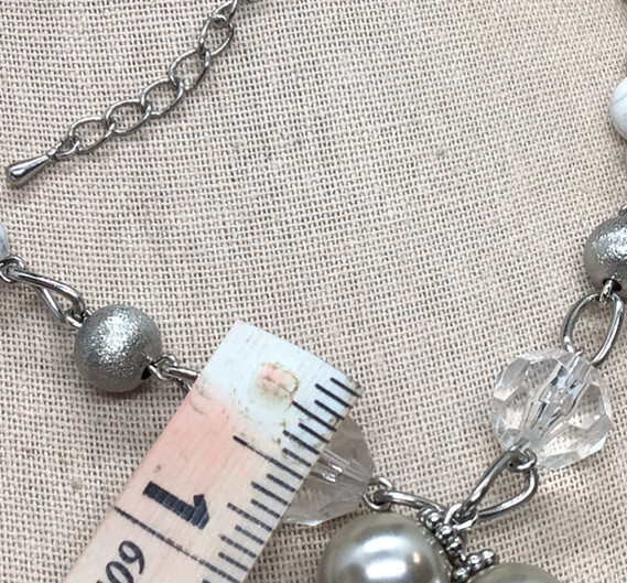 Lia Sophia Silver Tone Plastic Beaded & Faux Pearl Fashion