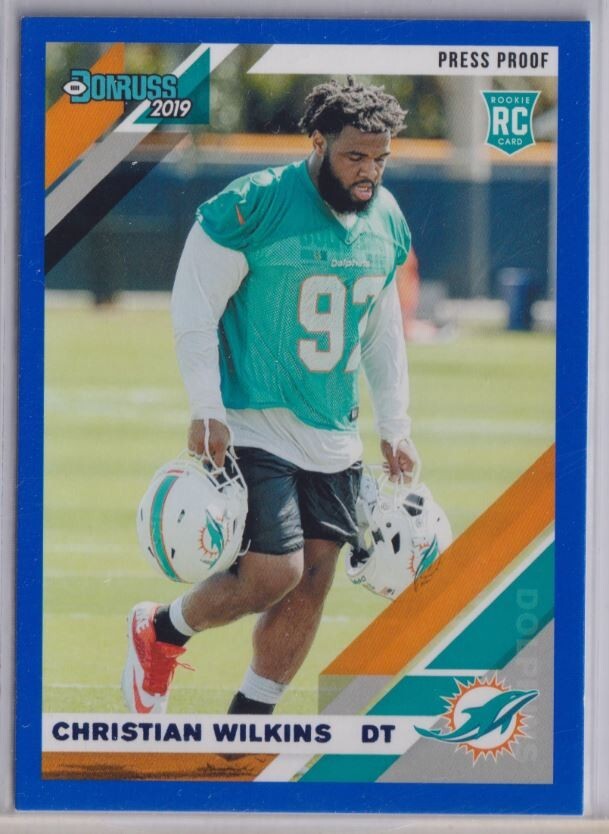2019 Donruss Press Proof Blue #255 Christian Wilkins RC