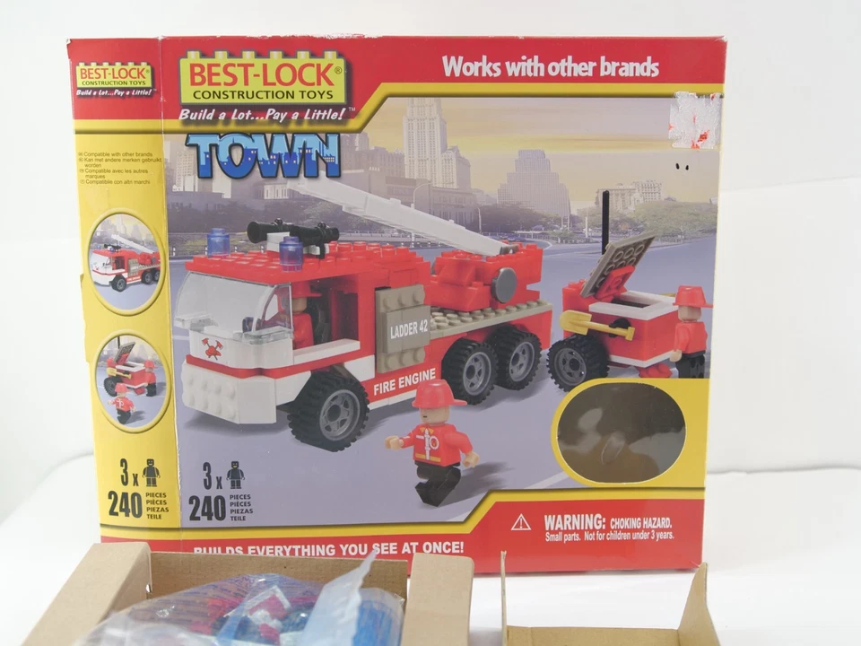 BEST-LOCK Construction Toys TOWN Fire Truck 240 Pieces SEALED, NEW open box - Image 4 of 4