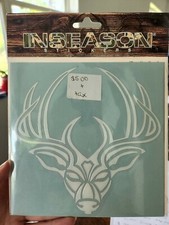 MADE IN USA Deer Hunting White Tail Deer Rack Car Vinyl Sticker Decal